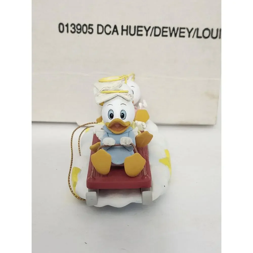Vintage Disney Huey Dewey Louie Christmas Ornament Boxed Angel Lot
